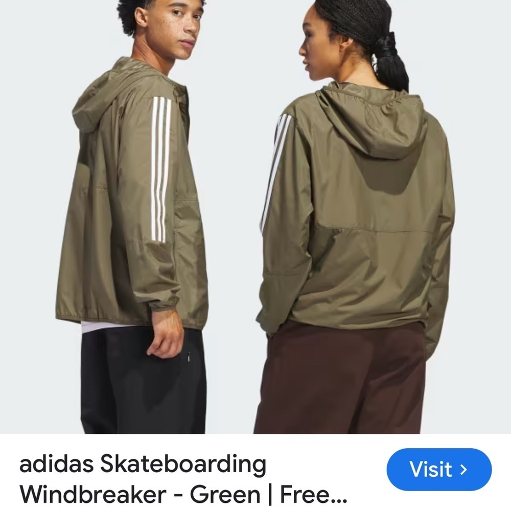Adidas Green Skateboarding Windbreaker NWT - Picture 1 of 4